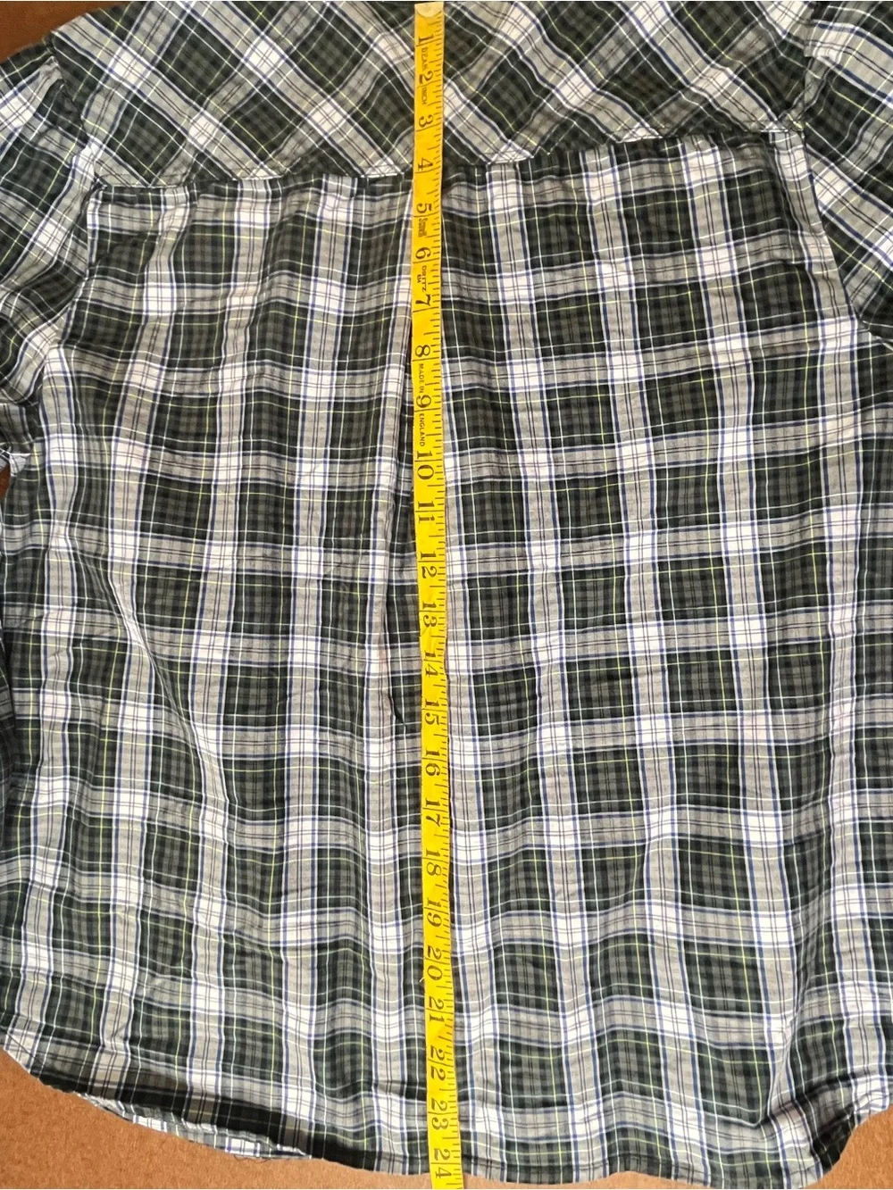 J. Crew Black, White & Blue Plaid Ruffle-Front Button-Down Women’s Shirt Size L
